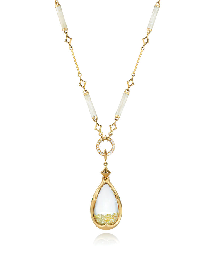 Tearcup Amulet Pendant with Yellow Diamond Fill