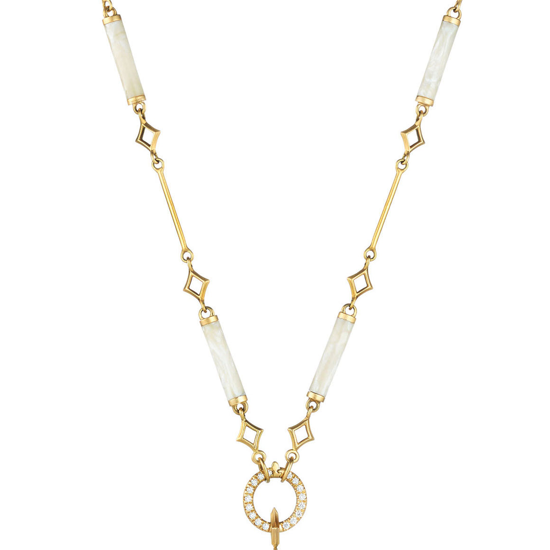 PEARL WHITE CERAMIC BAR CHAIN