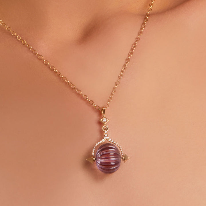 Wishbone Stone Spinner Pendant