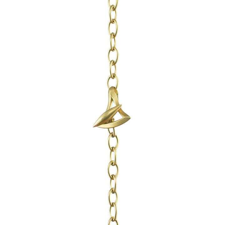 Oval Link Necklace with Triangle Motifs and Pavé Links