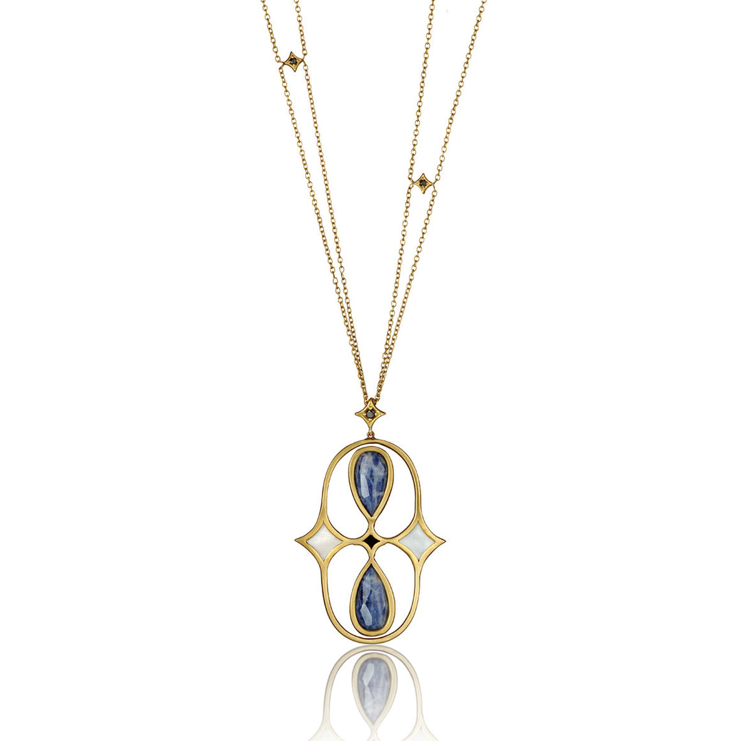 Large Ani Pendant Necklace with Blue Sapphire