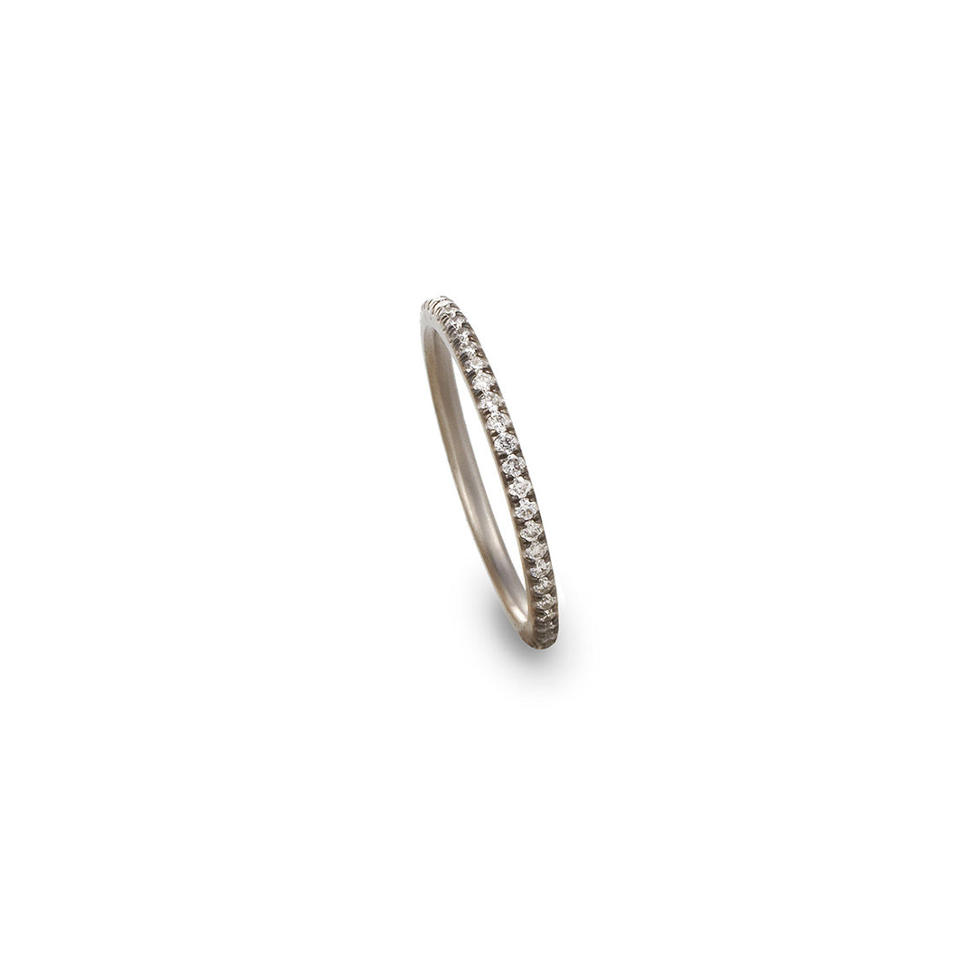 White Gold Eternity Band with Diamond Pavé