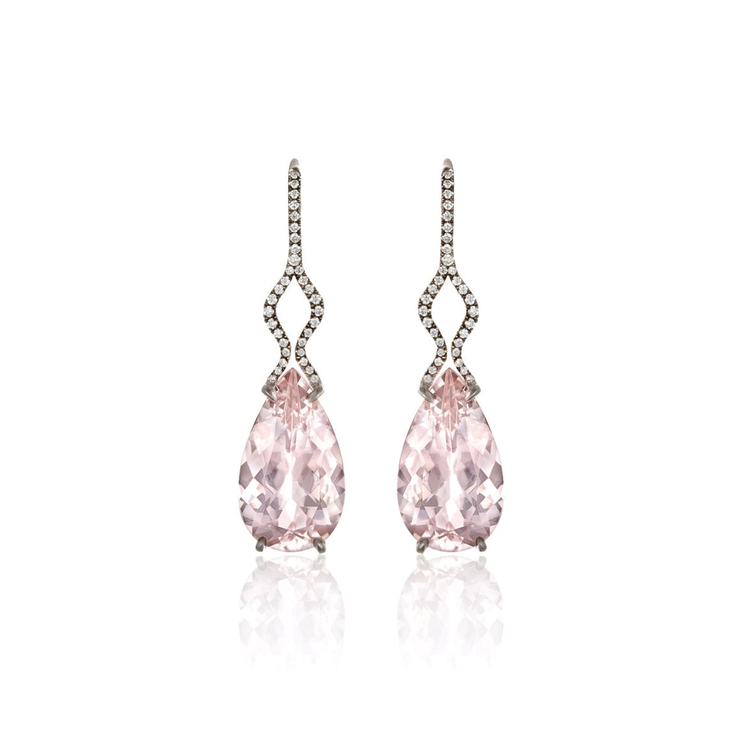 Pear Drop Earrings with Morganite