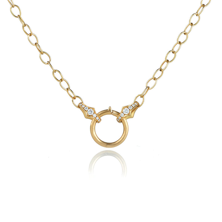 Oval Link Necklace with Pavé Link Motifs