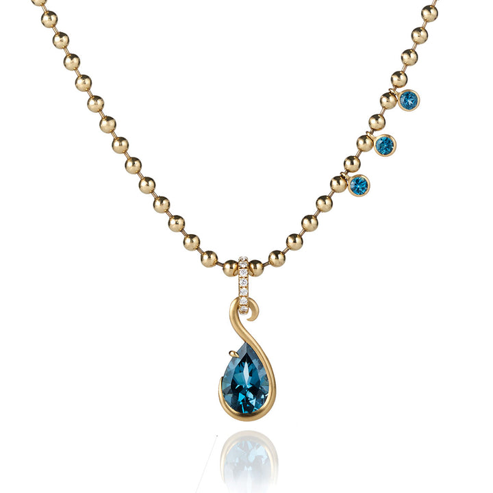 london blue topaz drop pendant