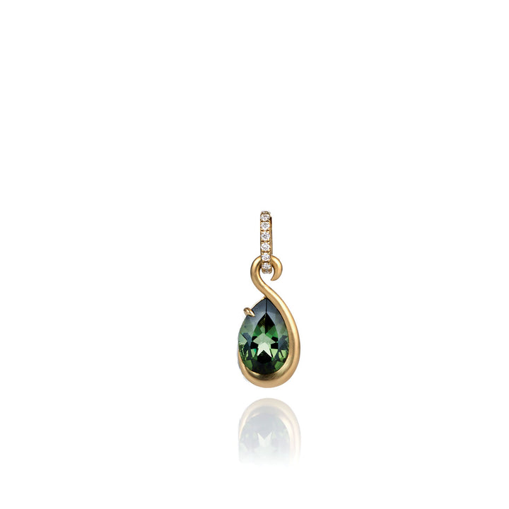 Green Tourmaline drop pendant