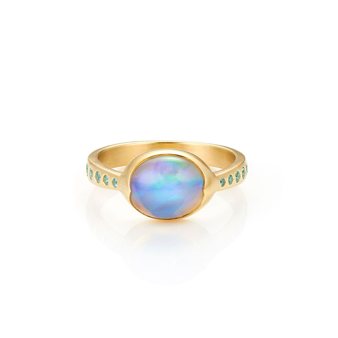 Pasha Ring with Opal and Paraiba Pavé