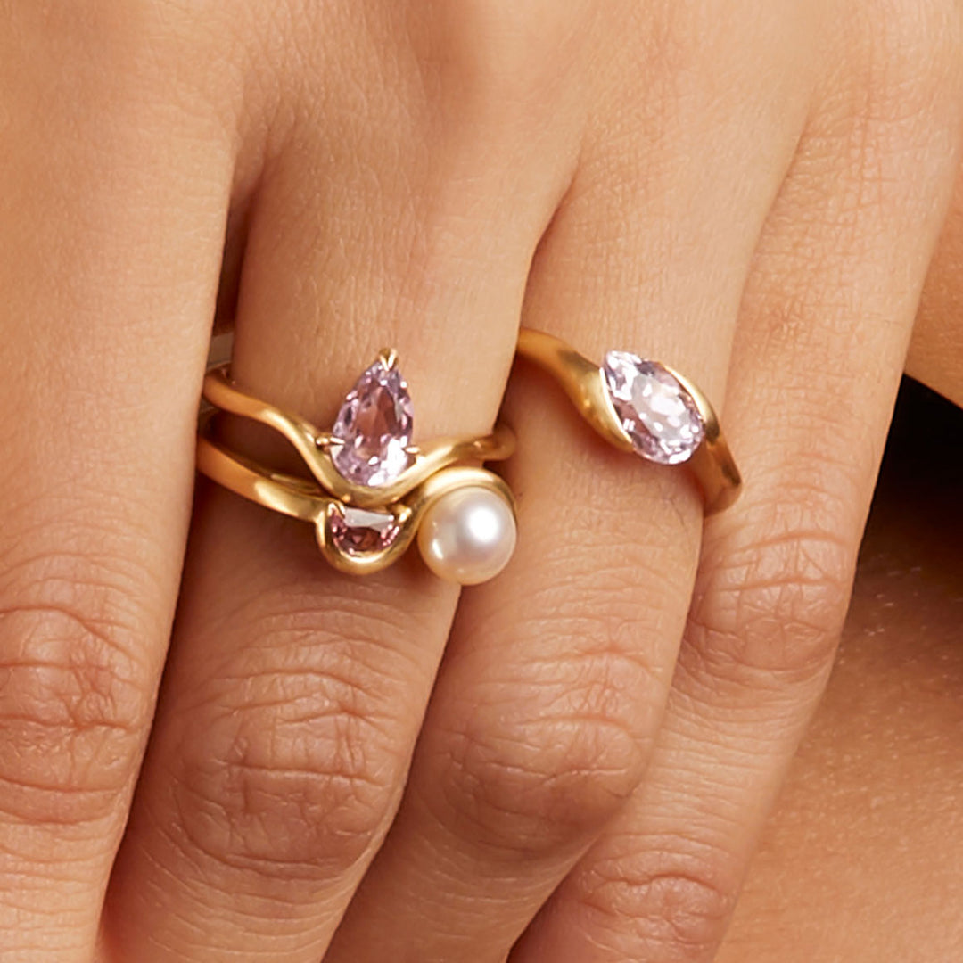 Kunzite Cradle ring