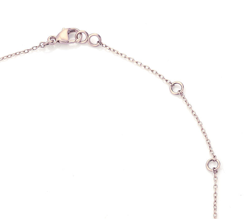 Pavé Plumb Drop Necklace in White Gold