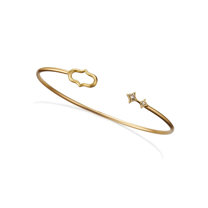 Ani and Star Open Cuff Bangle