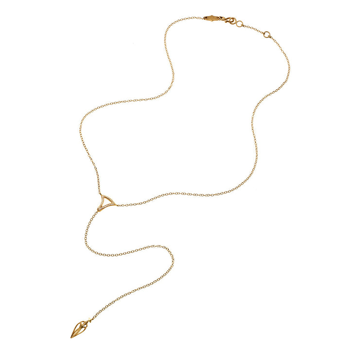 Lariat Necklace with Pavé Triangle