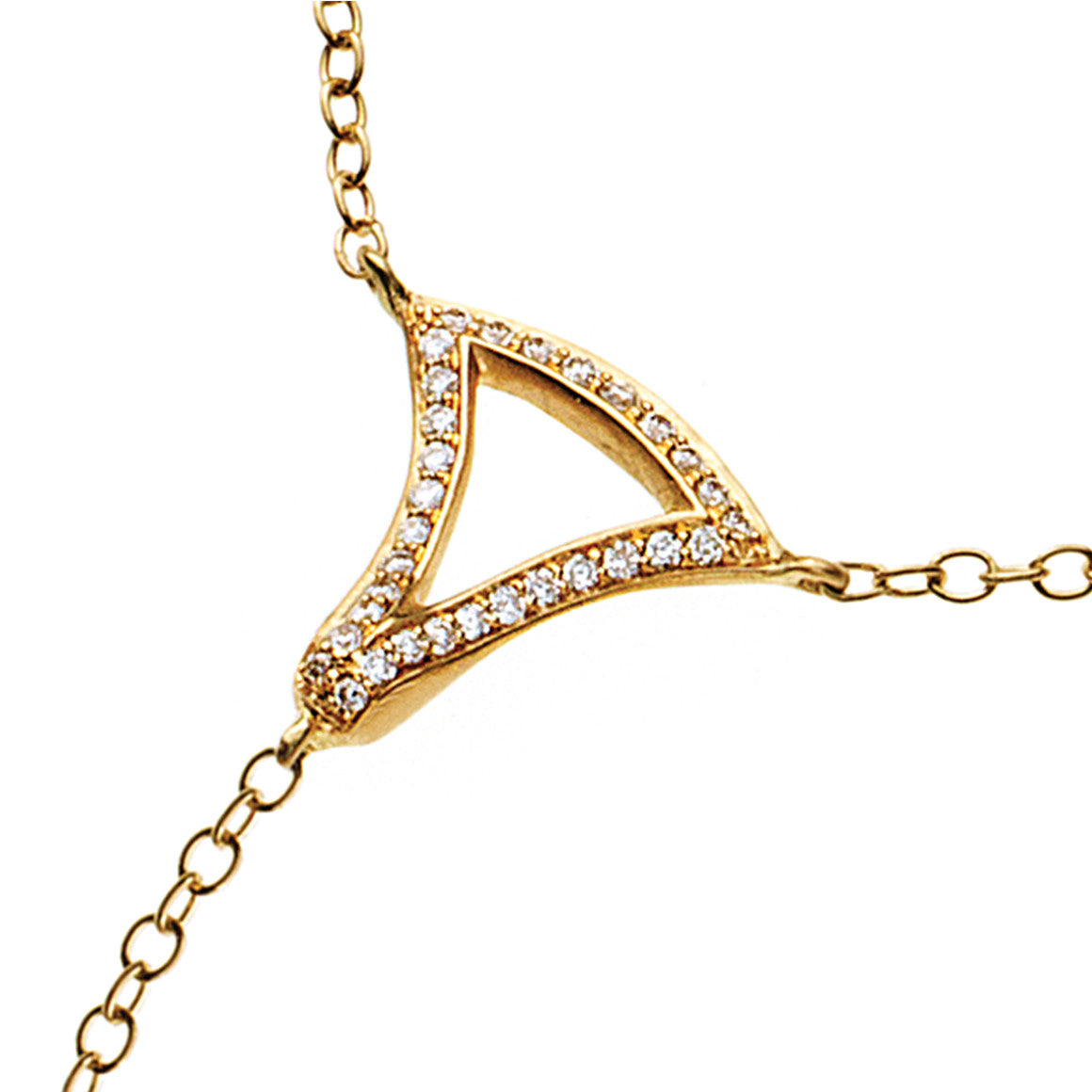 Lariat Necklace with Pavé Triangle