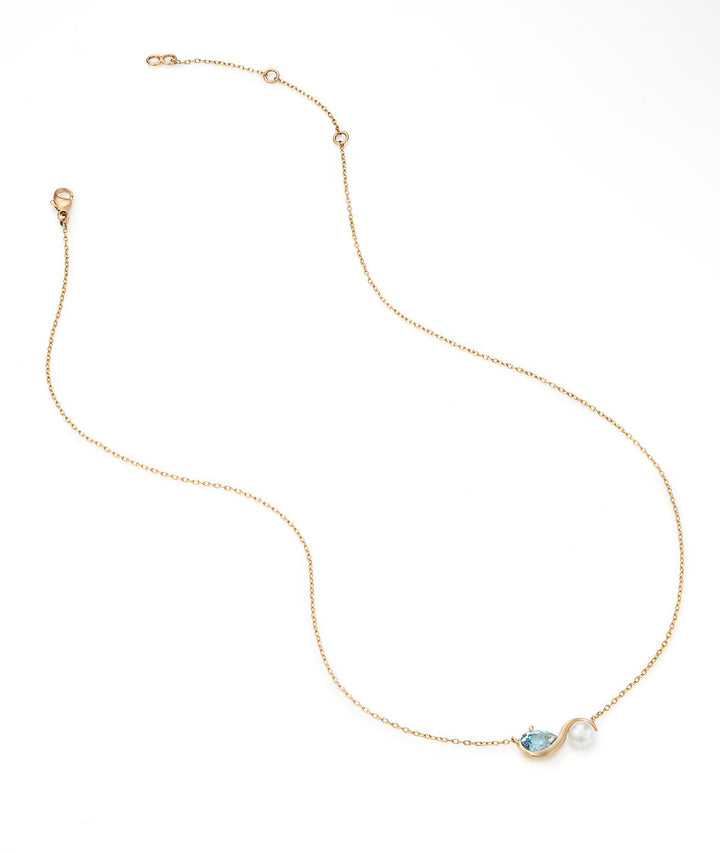 Pearl & London Blue Topaz necklace