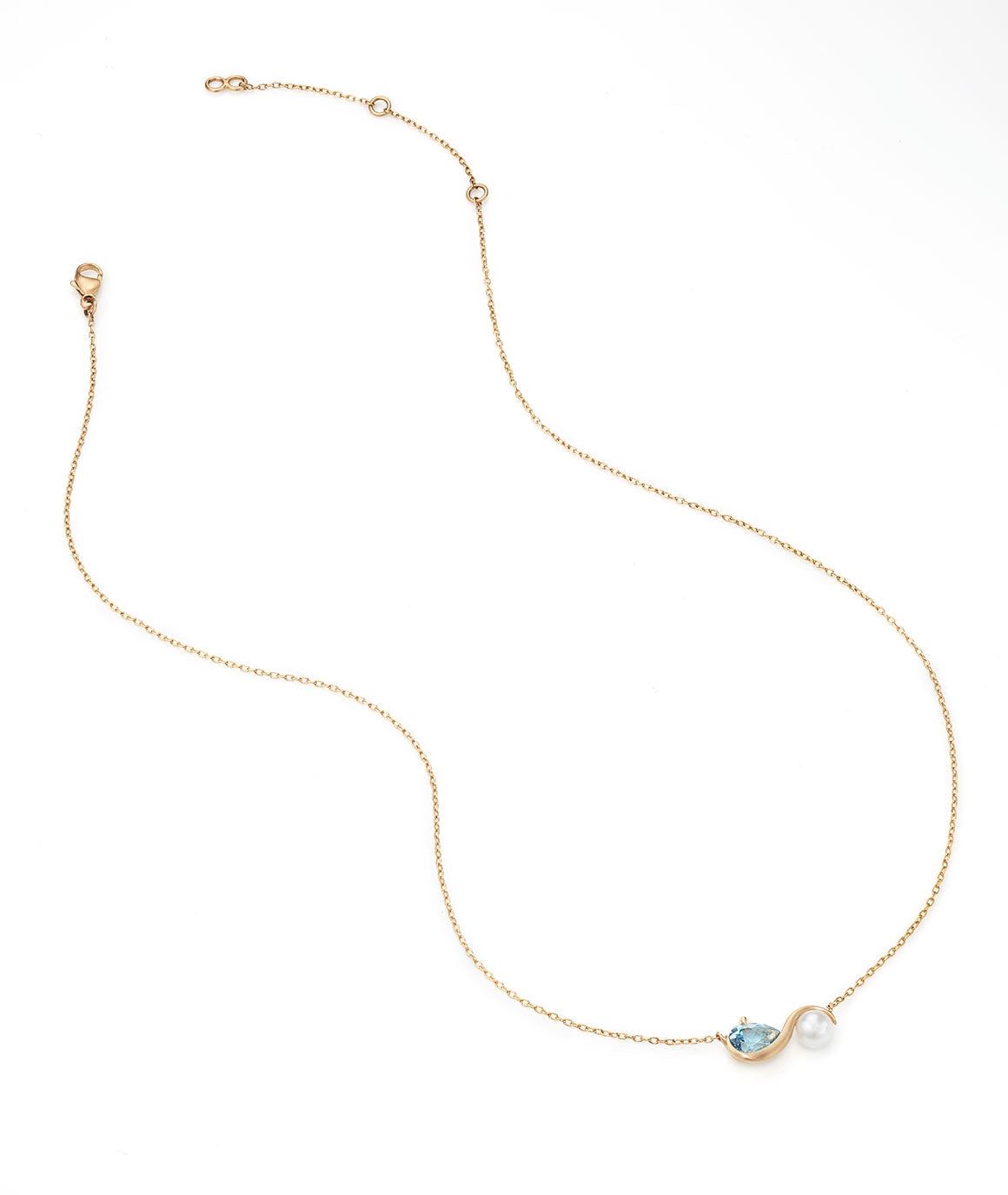 Pearl & London Blue Topaz necklace