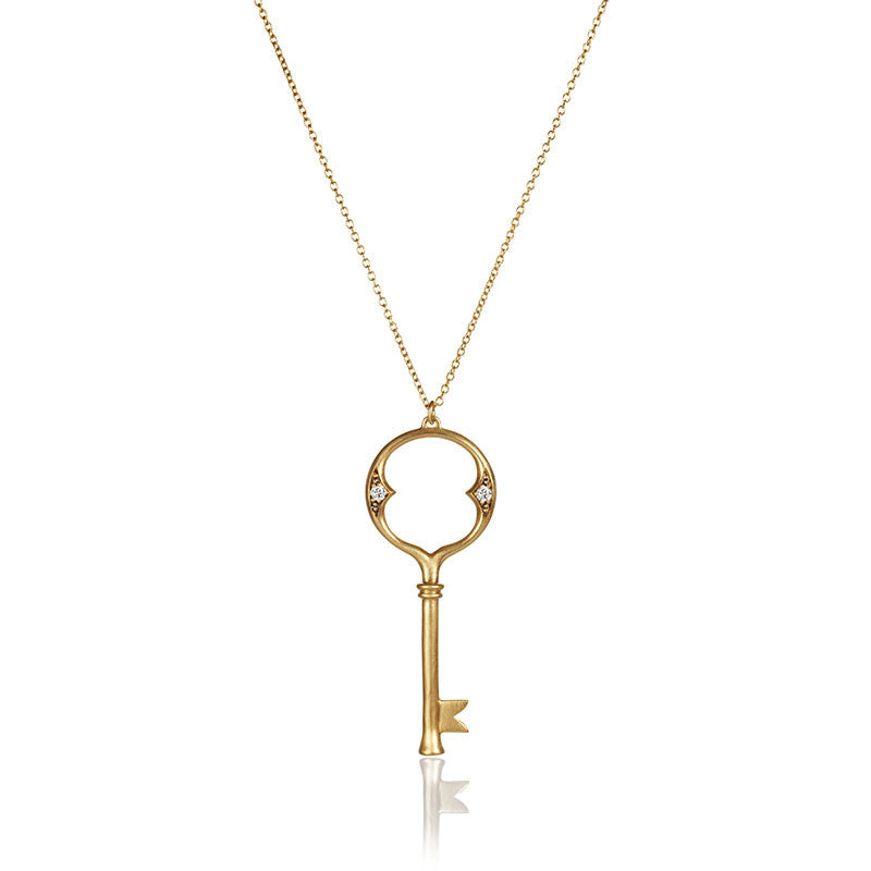 Medium Pavéd key charm pendant