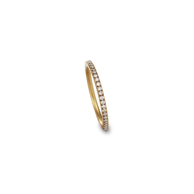 Yellow Gold Eternity Band with Diamond Pavé