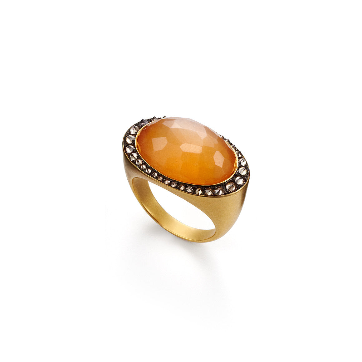 Contessa Ring with Peach Moonstone – Anahita Jewelry