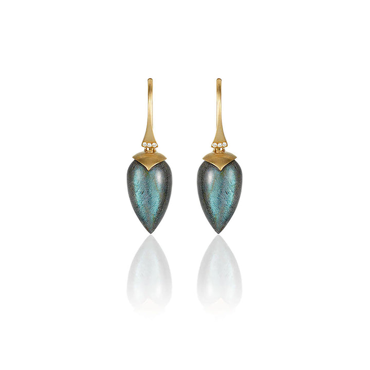 Labradorite plumb drop earrings