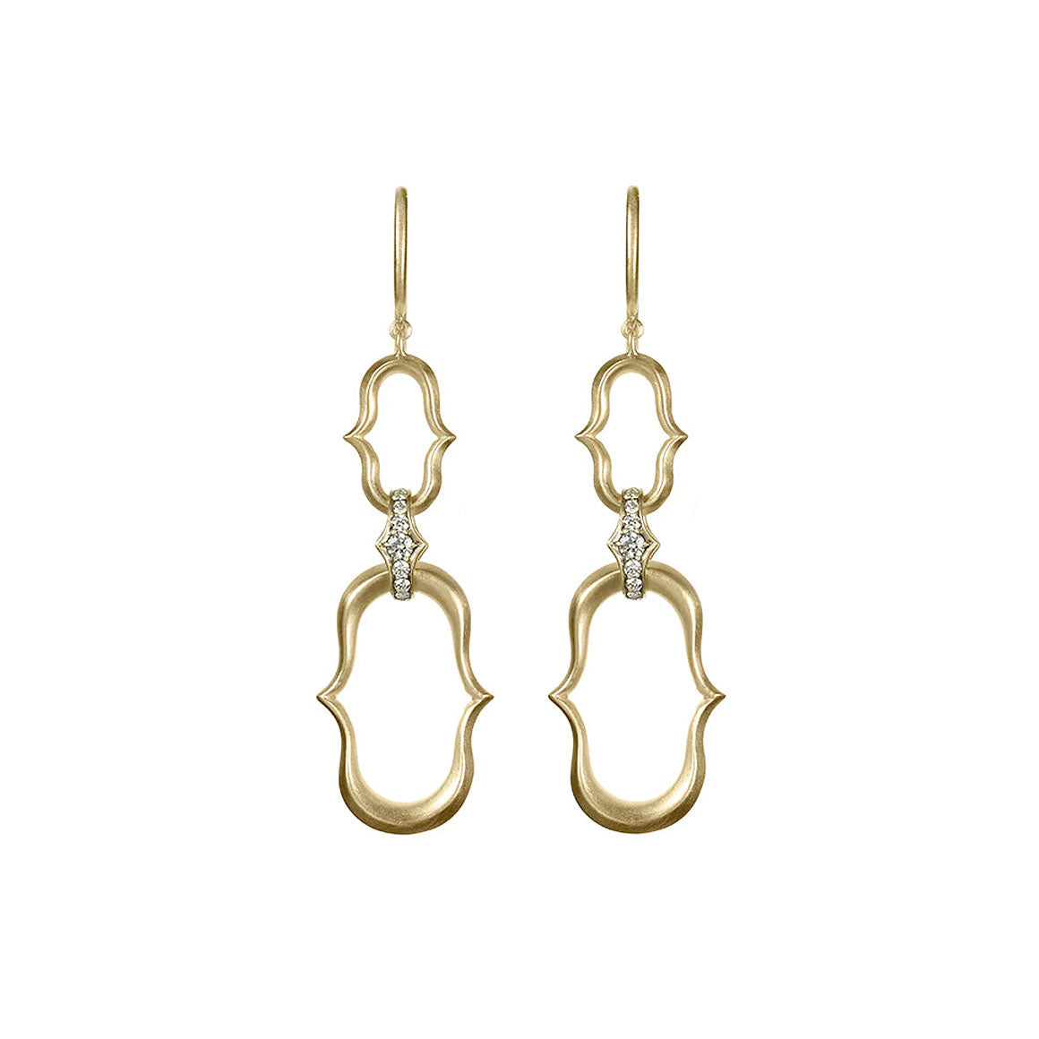 Double Drop Ani Earrings with Pavé Link