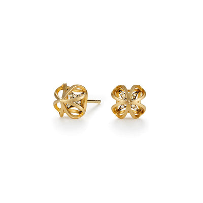 Onion Dome Cage Stud Earrings with Pavé