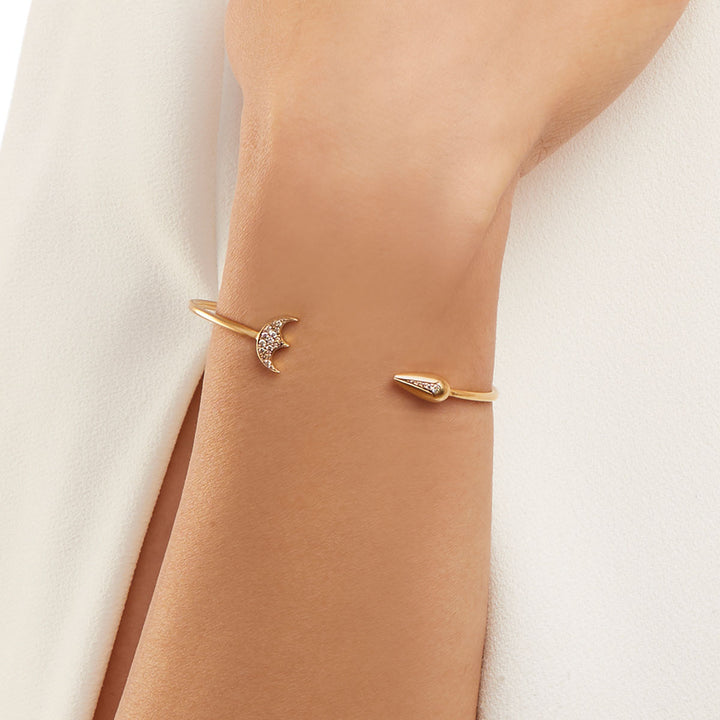 Plumb and Moon Open Cuff Bangle