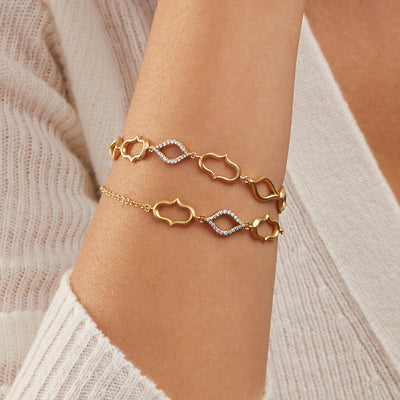 Ani and Elli multi-motif pavé bracelet