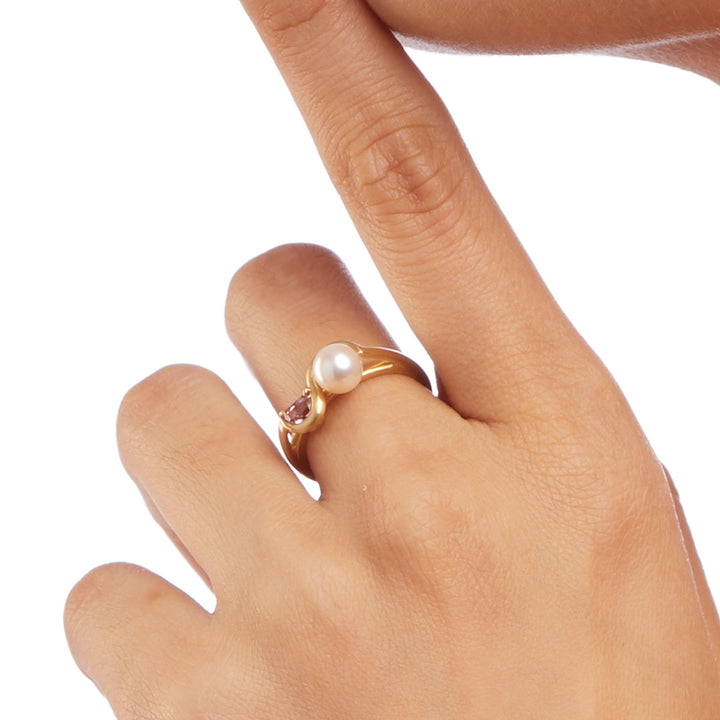 Pearl & Tourmaline ring